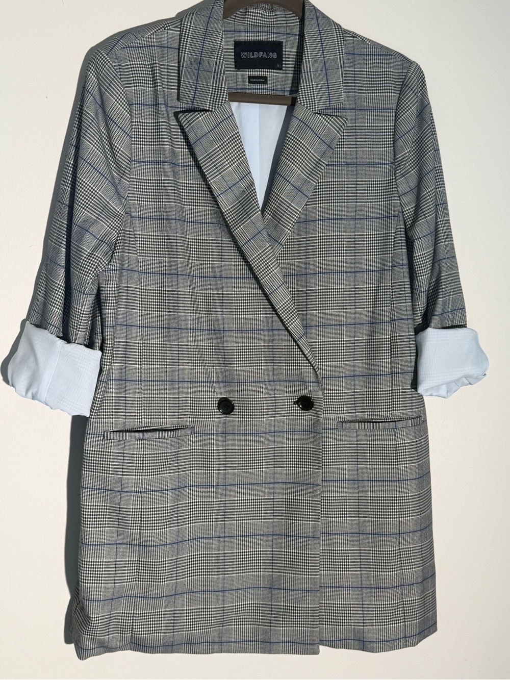 Vintage Wildfang Glen Plaid Double-Breasted Blazer | Empower Collection